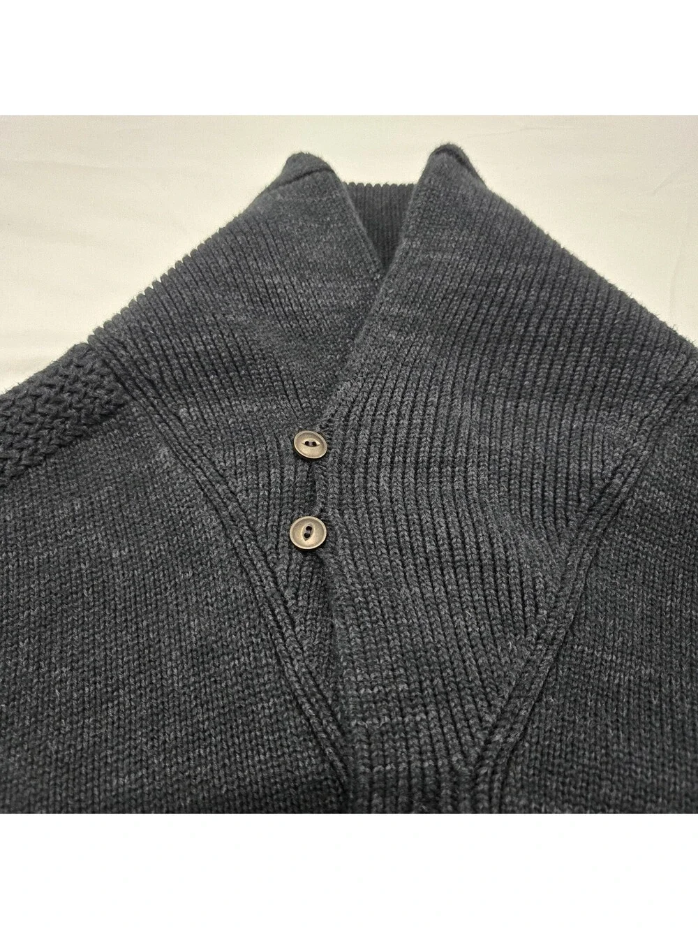 Sz 3XB Polo Ralph Lauren Cardigan Black 100% Cotton Button Up Shawl Sweater EUC